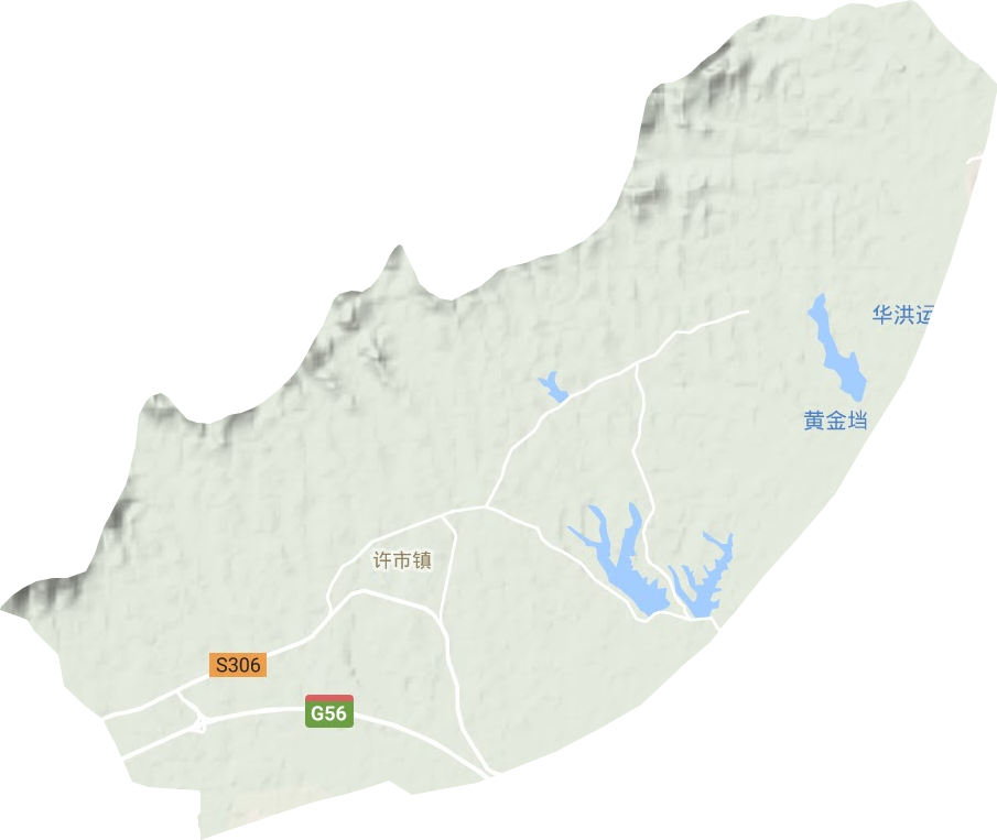许市镇地形地图