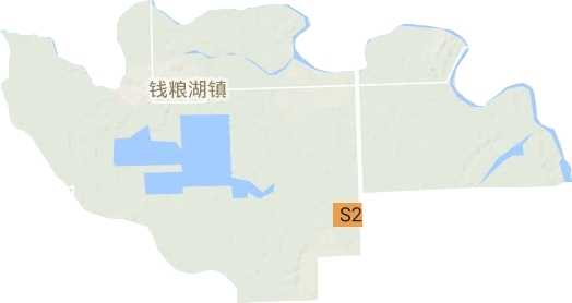 钱粮湖镇地形地图