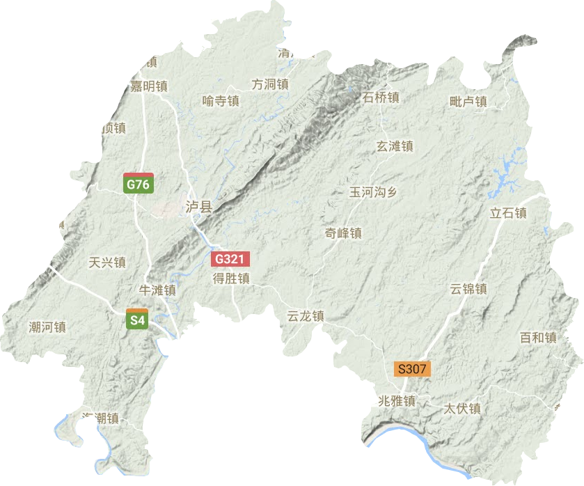泸县地形地图