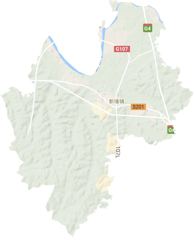 新墙镇地形地图