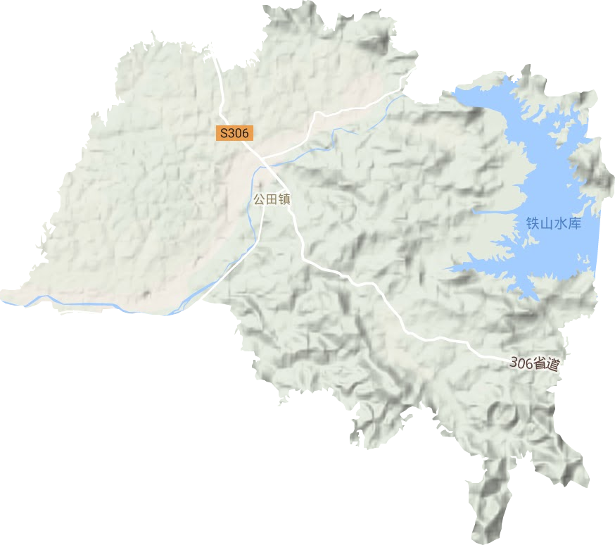 公田镇地形地图