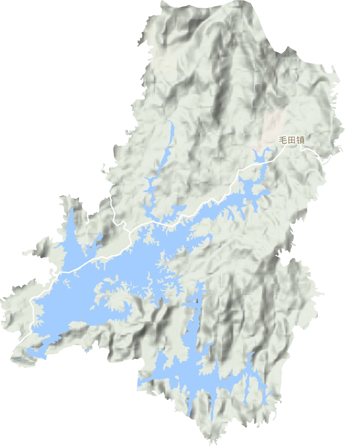 毛田镇地形地图