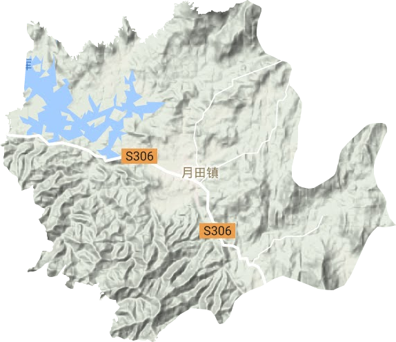 月田镇地形地图