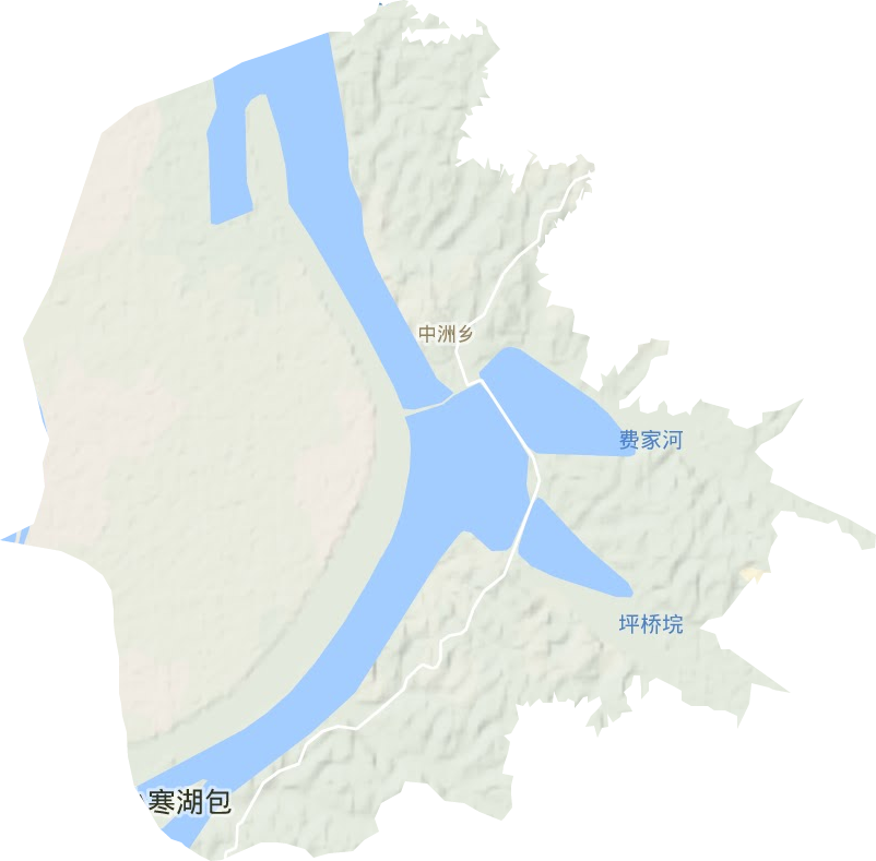 中洲乡地形地图
