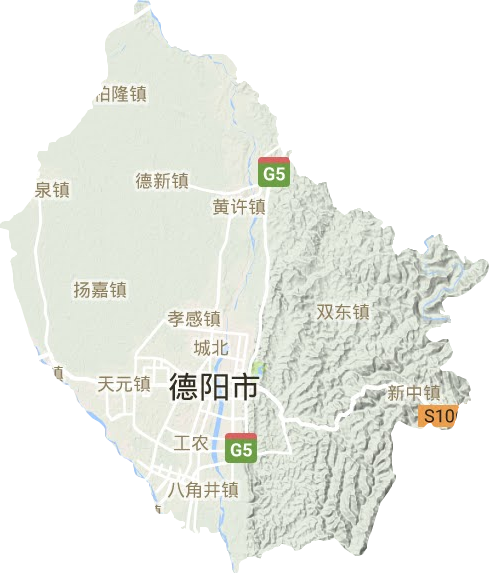旌阳区地形地图