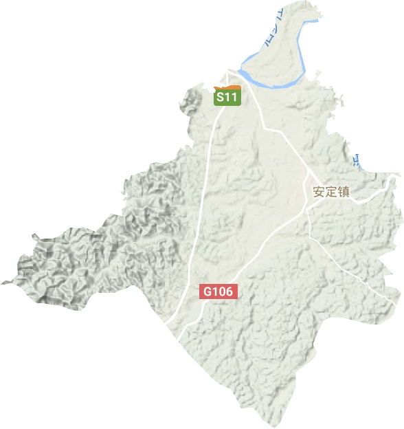 安定镇地形地图