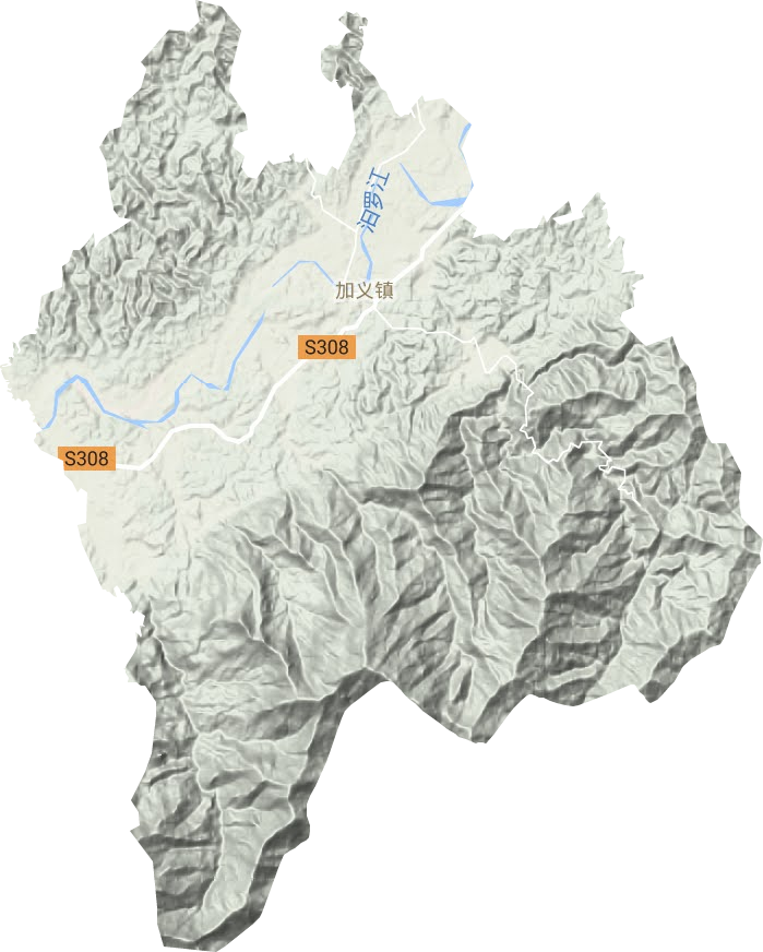 加义镇地形地图