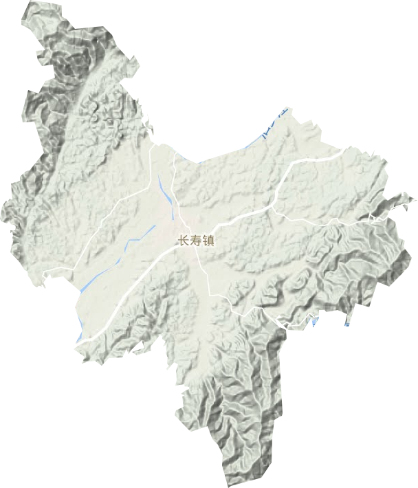 长寿镇地形地图