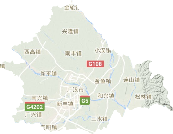 广汉市地形地图