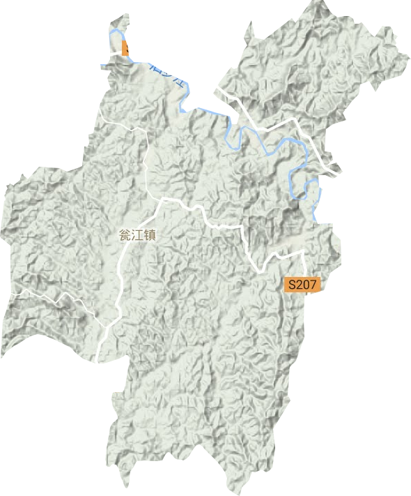 瓮江镇地形地图