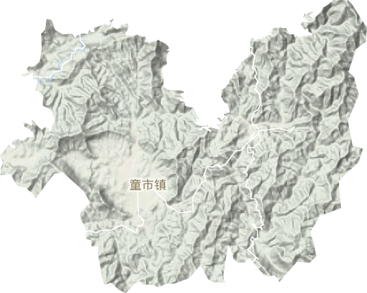 童市镇地形地图