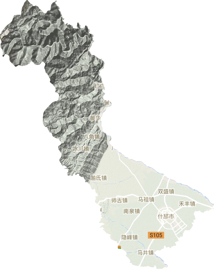 什邡市地形地图