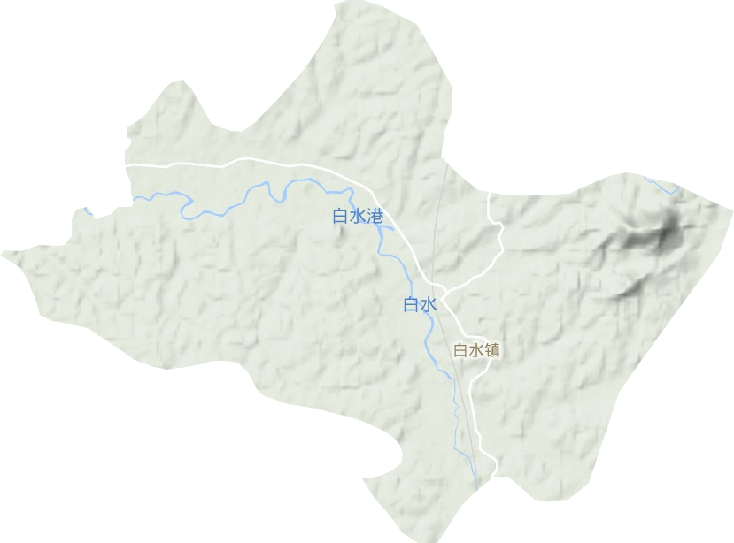 白水镇地形地图