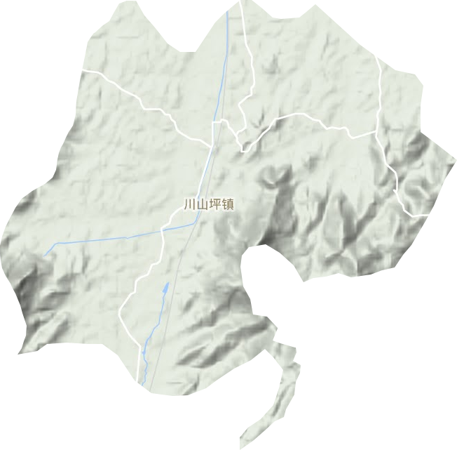 川山坪镇地形地图