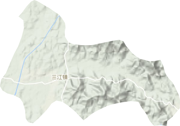 三江镇地形地图