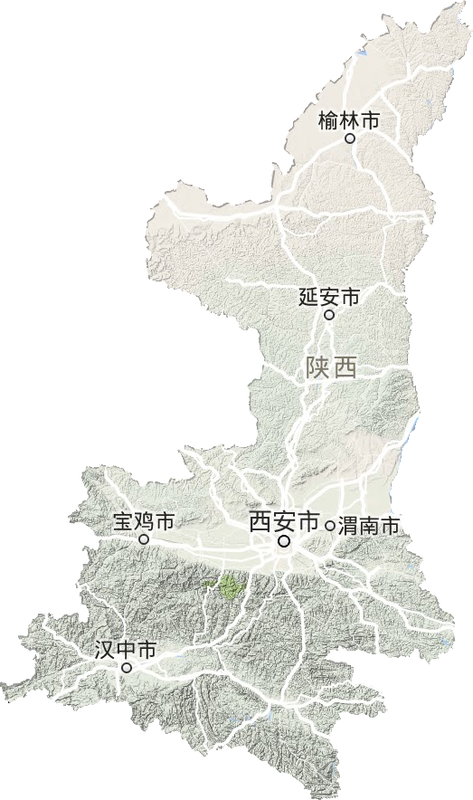 陕西省地形地图