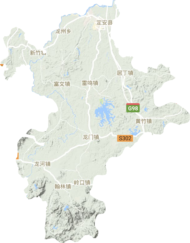 定安县地形地图