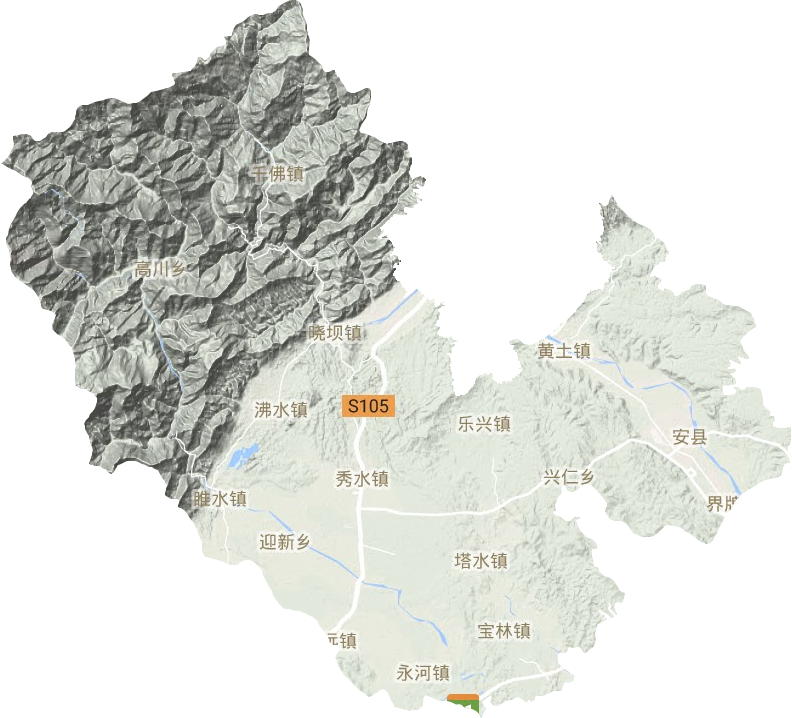 安州区地形地图