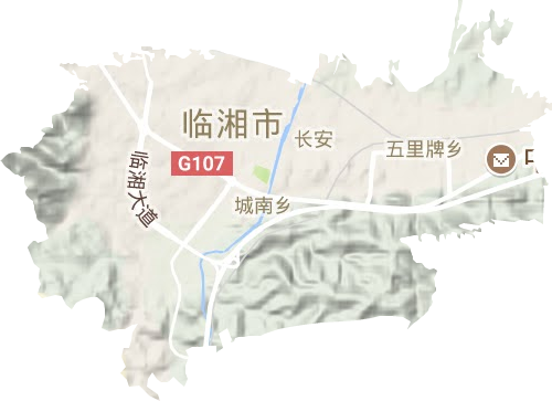 长安街道地形地图