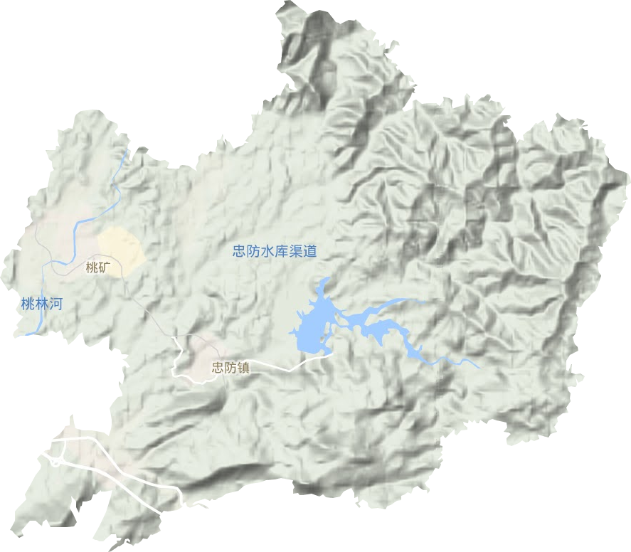 忠防镇地形地图