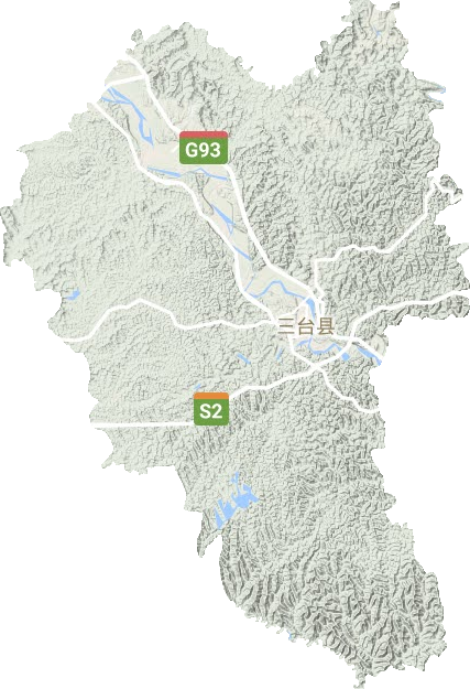 三台县地形地图