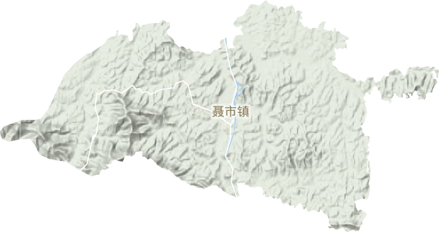 聂市镇地形地图