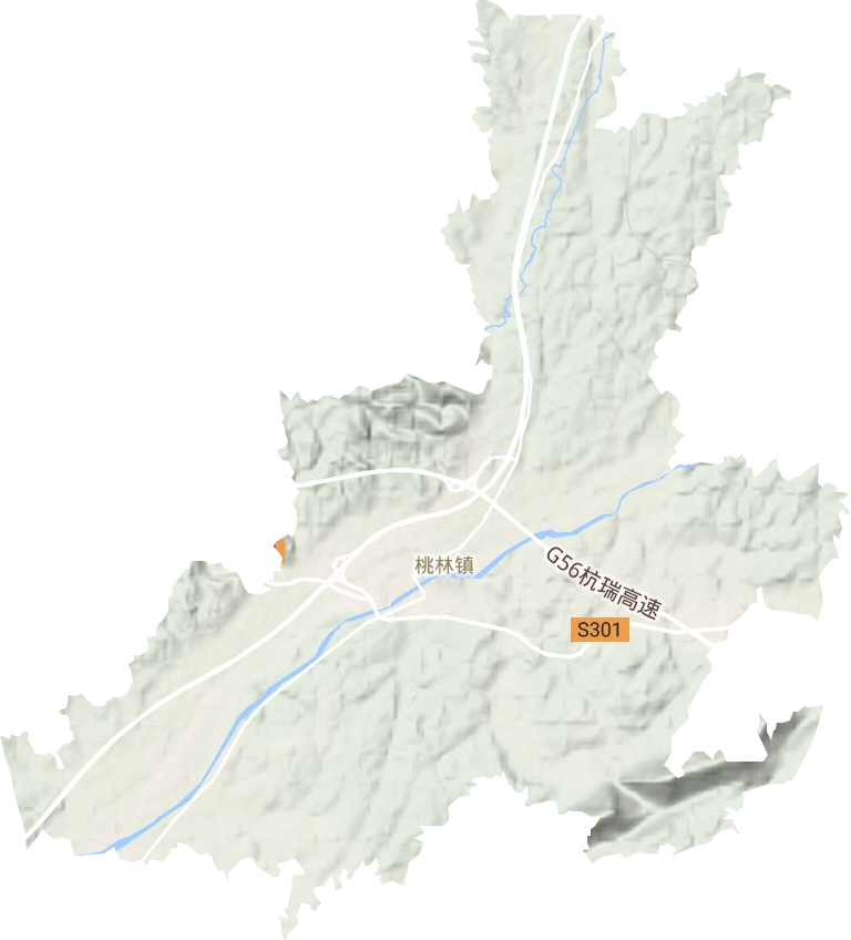 桃林镇地形地图