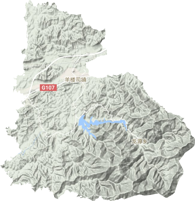 羊楼司镇地形地图