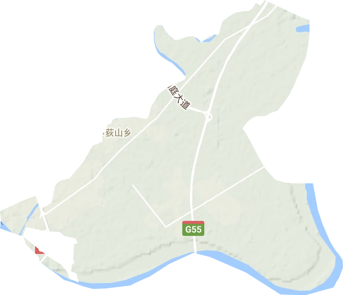 芦荻山乡地形地图
