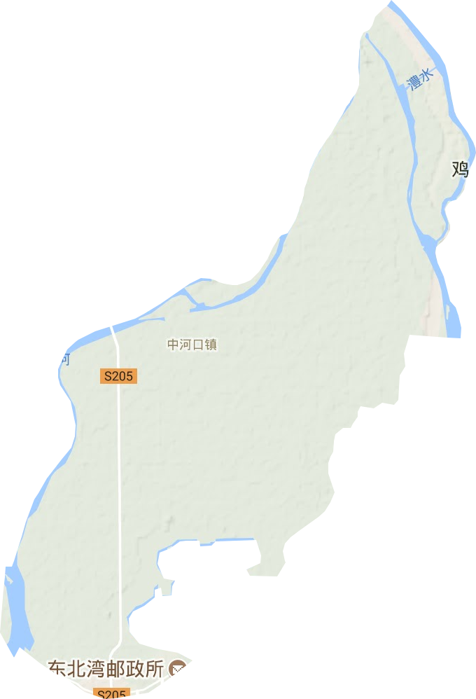 中河口镇地形地图