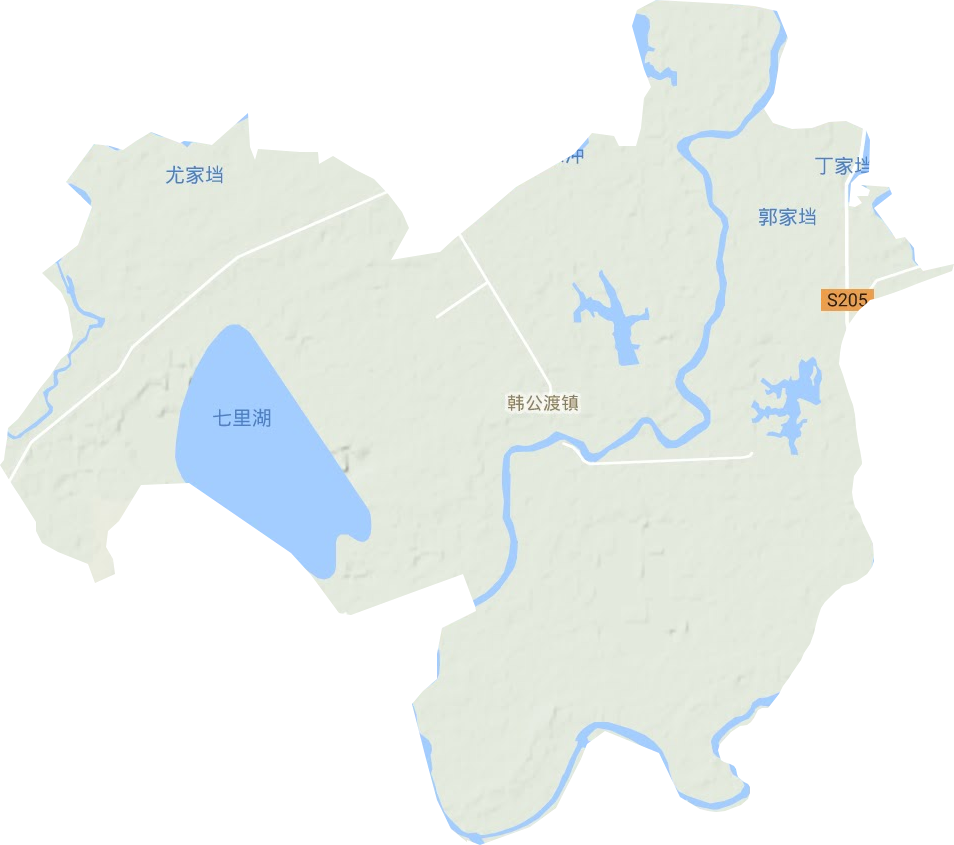 韩公渡镇地形地图