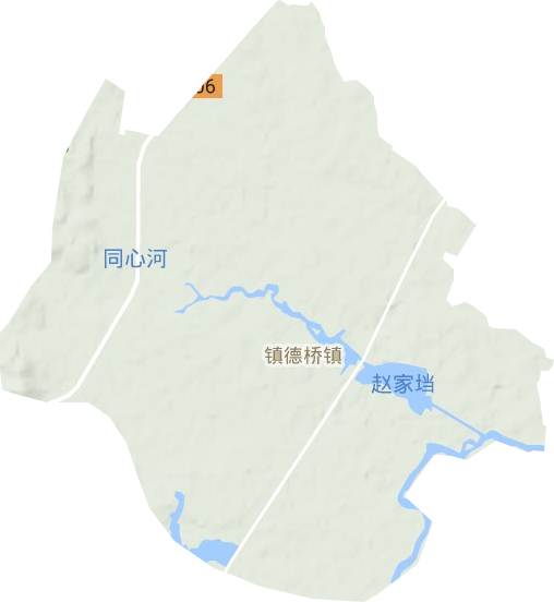 镇德桥镇地形地图
