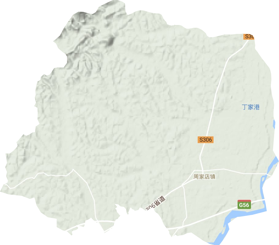 周家店镇地形地图