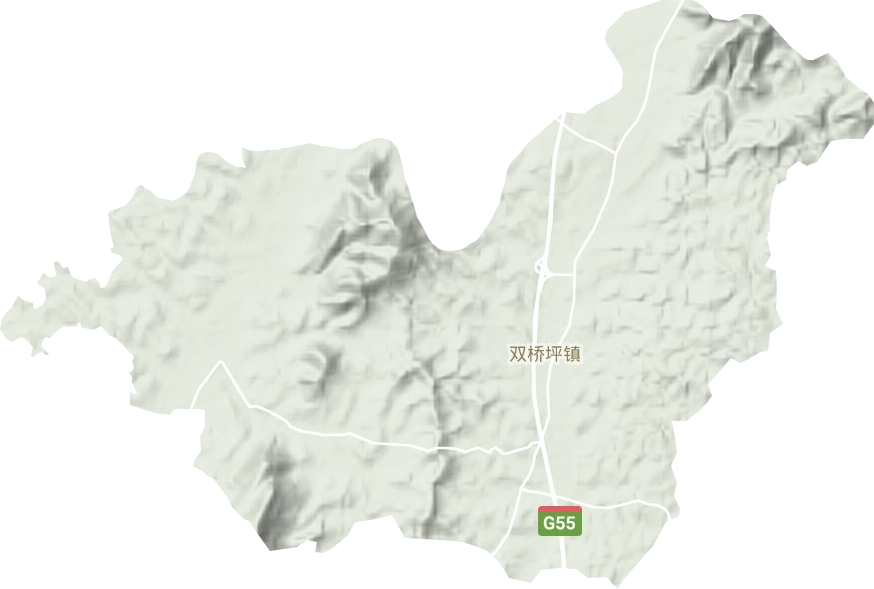 双桥坪镇地形地图