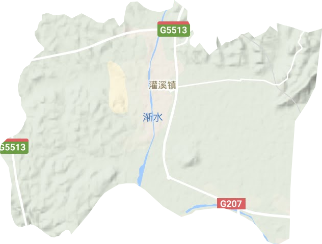 灌溪镇地形地图