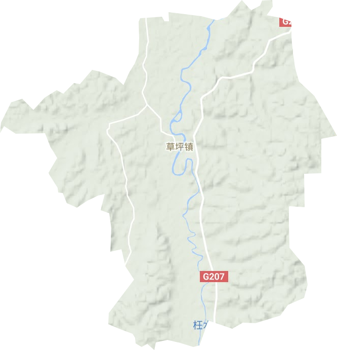 草坪镇地形地图
