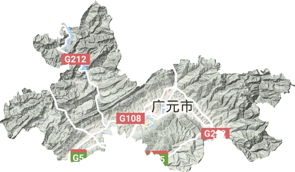 利州区地形地图