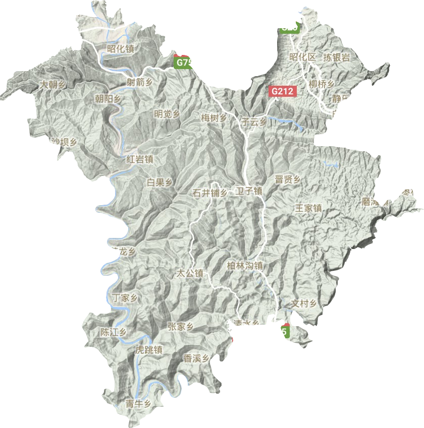 昭化区地形地图