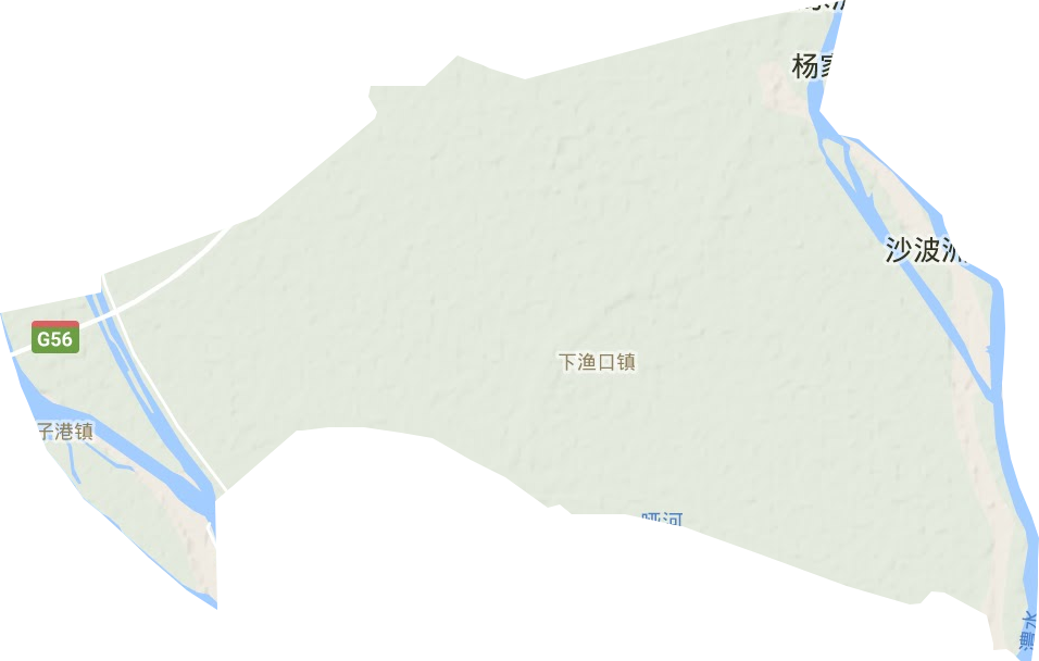 下渔口镇地形地图