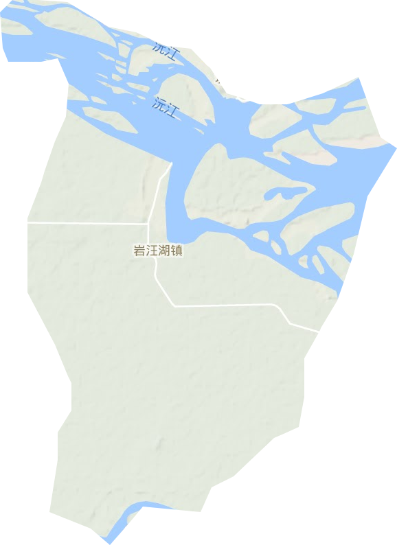 岩汪湖镇地形地图