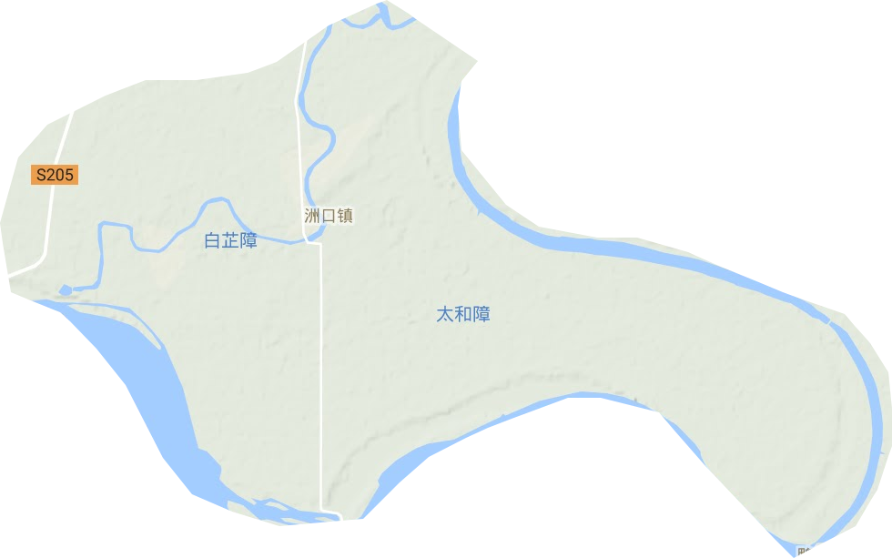 洲口镇地形地图