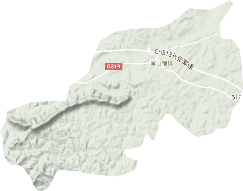军山铺镇地形地图