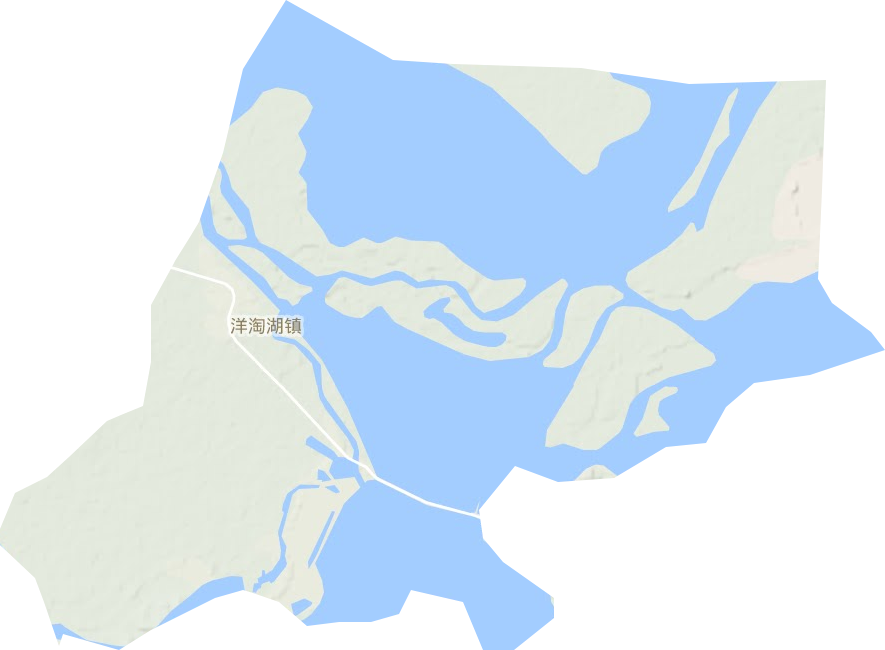 洋淘湖镇地形地图