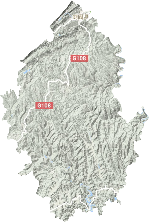 剑阁县地形地图