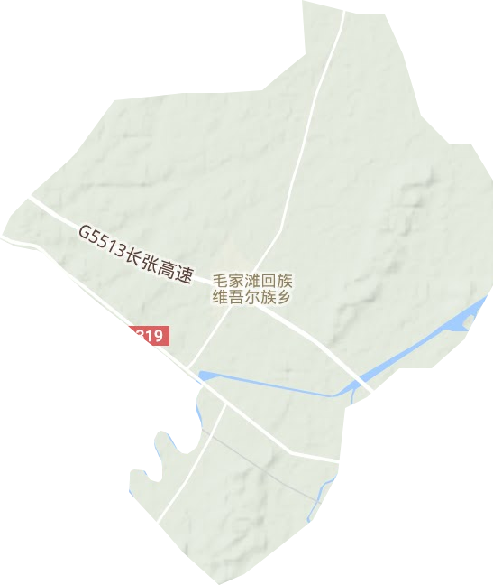 毛家滩回族维吾尔族乡地形地图
