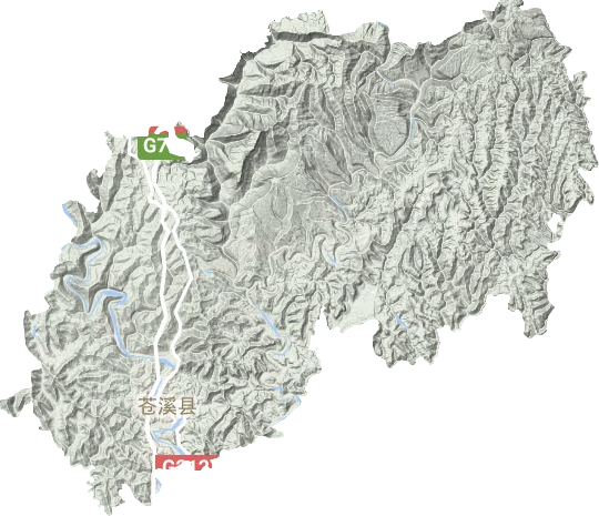 苍溪县地形地图