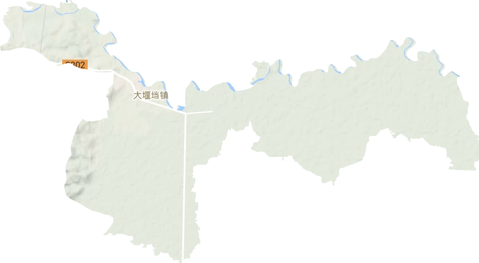 大堰垱镇地形地图