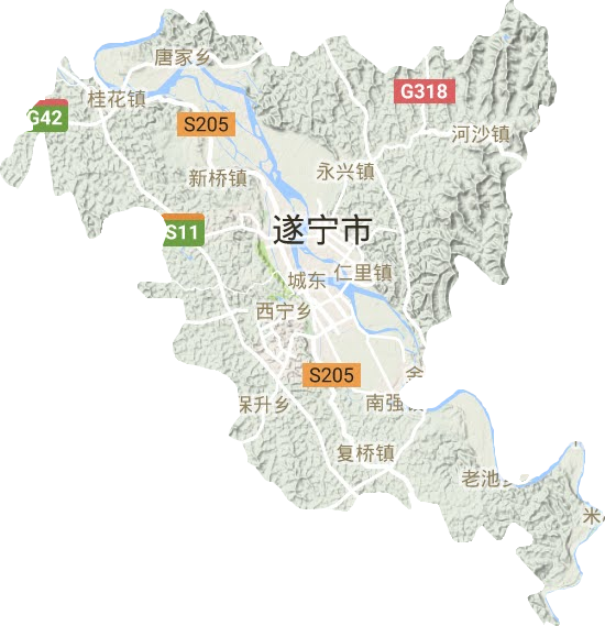船山区地形地图