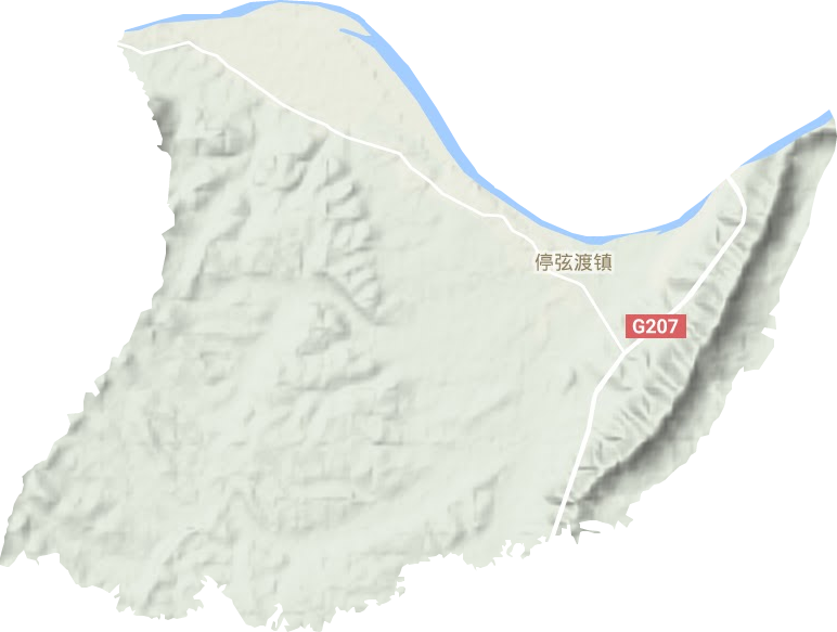 停弦渡镇地形地图