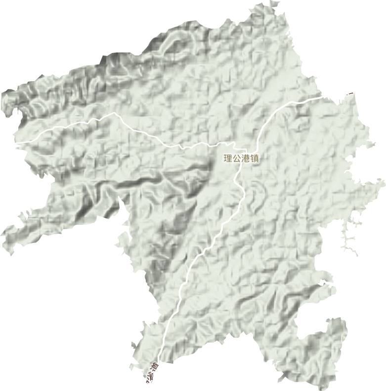 理公港镇地形地图